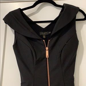 Ted Baker black zip front dress